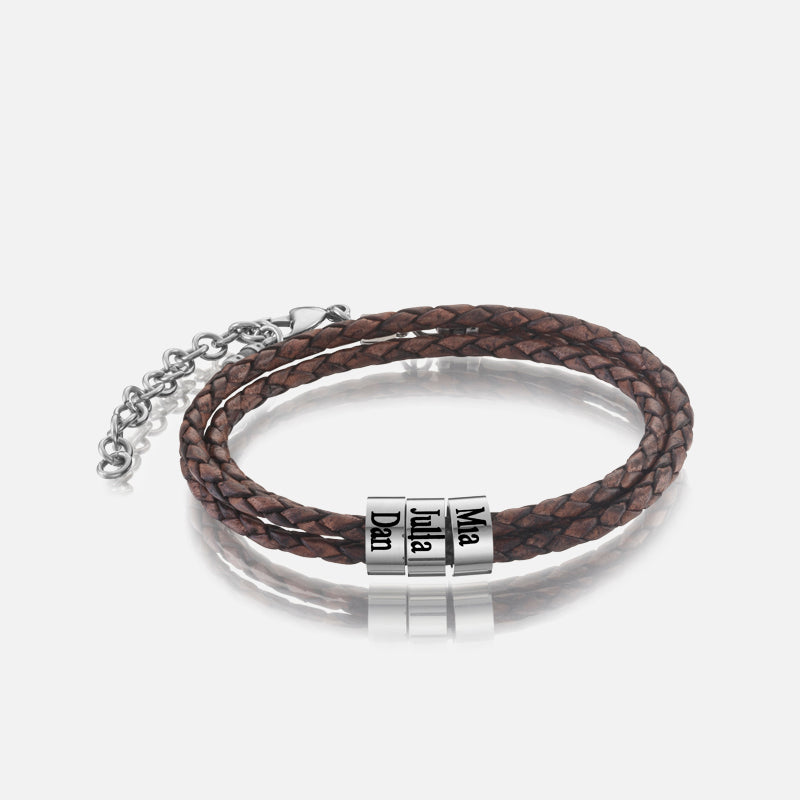Wide Italian Black Leather Bracelets for Men - Engraved Gift for Men – The  Steel Shop